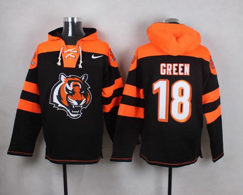 Nike Bengals #18 A.J. Green Black Player Pullover NFL Hoodie